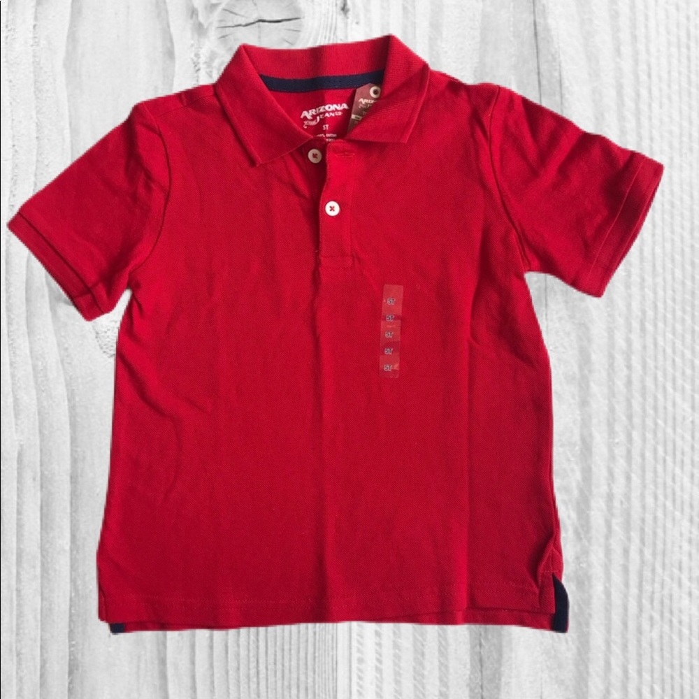 Arizona Jeans Toddler Boys NWT Red Polo Shirt